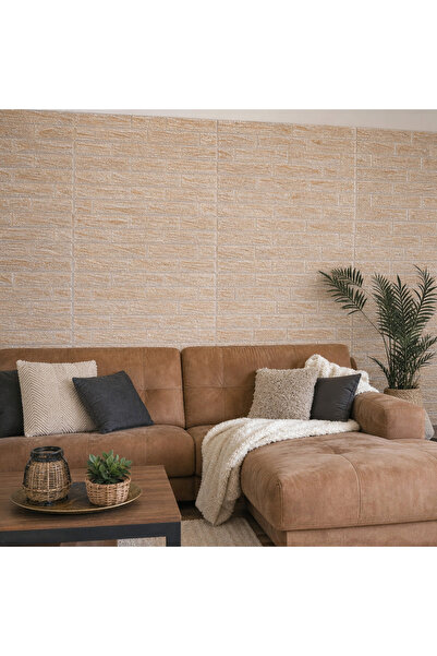 Vivendo Tapet 3D Autocolant Bronz 70cm x 77cm Relief 6mm Decorativ Perete