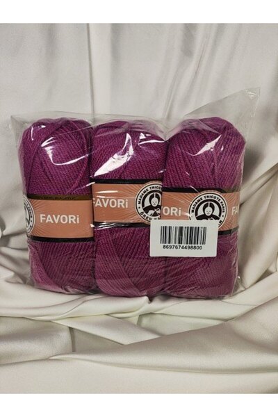 Ören Bayan Favori̇ Eflatun Hand Knitting Yarn (3 Pieces) - Color: 051