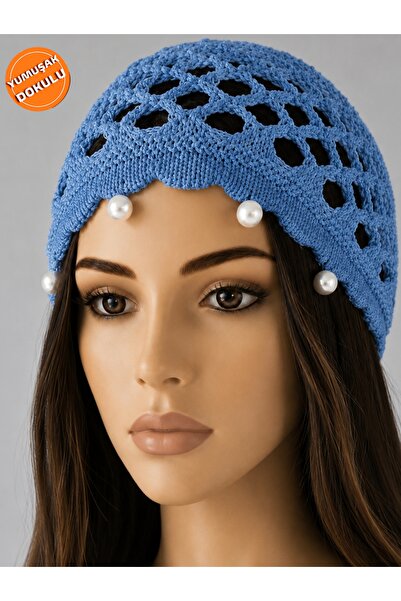 MyHubi Women's Mesh Knit Summer Perforated Knitwear Hair Bandana Beach Matching