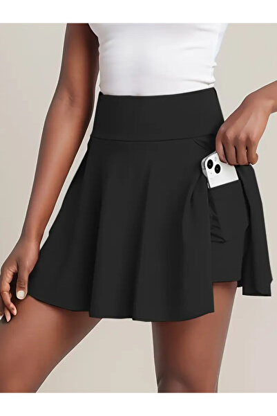 Efnaz style Women's High Waist Pocketed Sandy Short Skirt