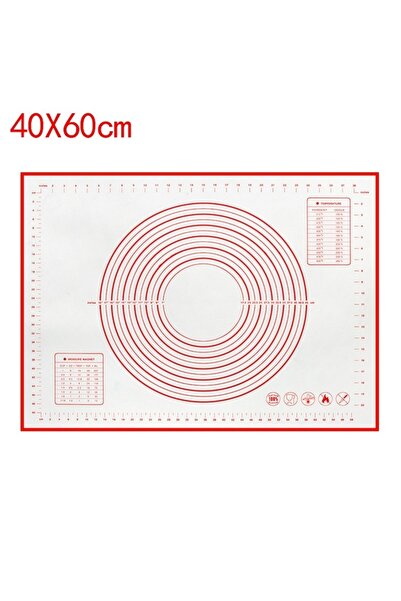 Choice3 حصيرة خبز سيليكون حمراء كبيرة الحجم 60x40 سم، 80/70/60 سم، لفرد العجي...