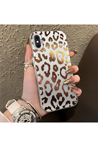 SLIMFELT iPhone XS Max Uyumlu Lüks çok yönlü leopar desenli kılıf, zarif ve ç...