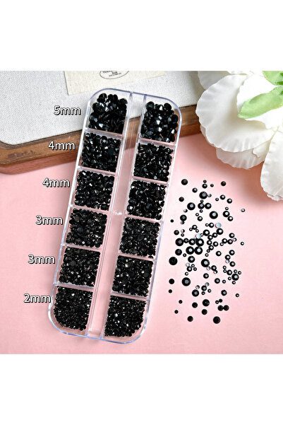 Choice1 M9575-12 1Box Multiple Sized Semi-circular FlatbackNail Rhinestone Do...