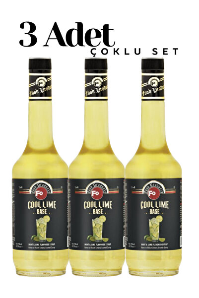 FO Nane ve Misket Limonu Aromalı Baz Şurup 700 ml x 3 Adet Cool Lime Base