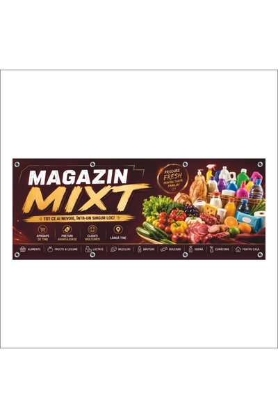 media Πανό, "Mixed Store" μοντέλο 4, 150 x 60 εκ., εξωτερικού χώρου