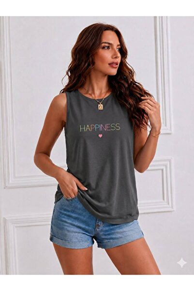 BW Bravely Wear Happiness Printed Women's (Off Shoulder) Sleeveless T-Shirt w...