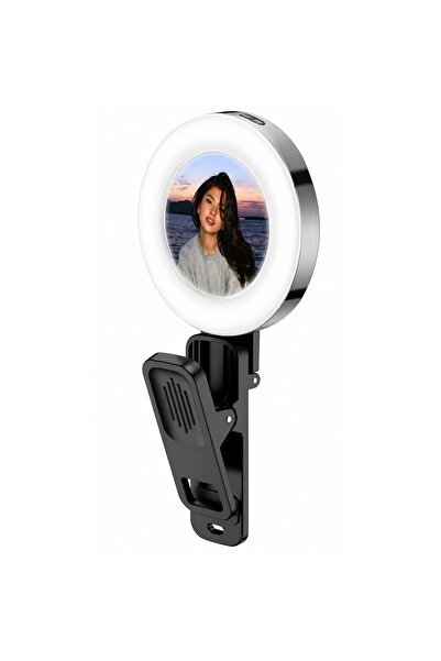 PLOKAMA U20 LED Fill Light Clip-On Selfie Ring Light with 3 Color Modes 6 Bri...
