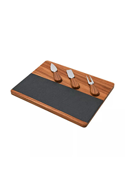 Estia Home Art Σετ Πιατέλας Σερβιρίσματος Allure + 3 Μαχαίρια 33x19εκ. Estia