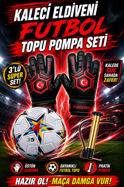 Gök Sports Turkish Flag Goalkeeper Gloves Football Gloves with Wrist Bandage ...