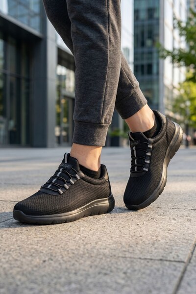 Zimbaa Black unisex daily sneaker summer mesh sports shoes