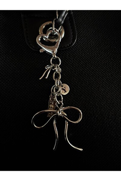 bijoux uniques Breloc cu literă tip panglică și charm pentru geantă