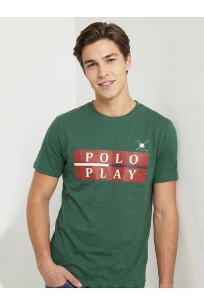 Polo Play By Styli Men Graphic Logo Short Sleeve T-Shirt