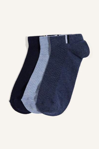 DeFacto Men's 3-Piece Cotton Bootie Socks H9218Axns