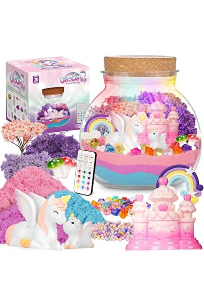 indiggo Lampă de veghe pentru copii UnicornLight, Set creativ DIY Terariu cu ...