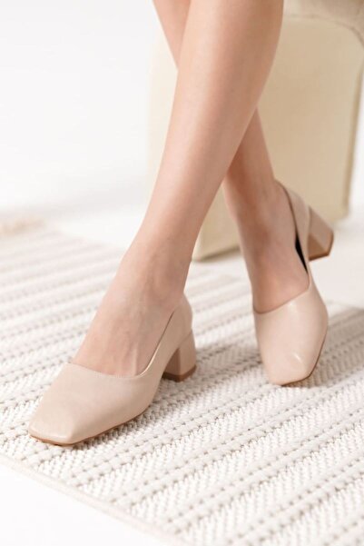 TRENDELLA Women's Beige Skin Women's Heeled Shoes Tr18Ms14C