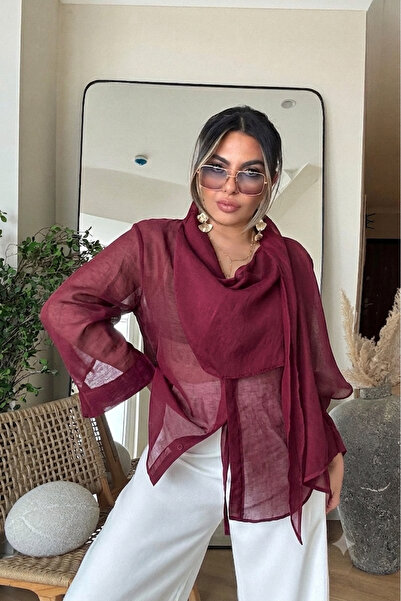 solena sln قميص نسائي أنيق بتصميم شال مماثل للعلامات التجارية