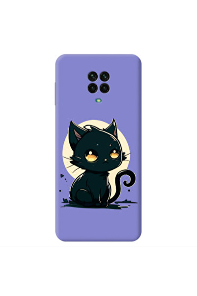 Other Xiaomi Redmi Note 9 Pro Black Cat Purple Colored Silicone TPU Θήκη