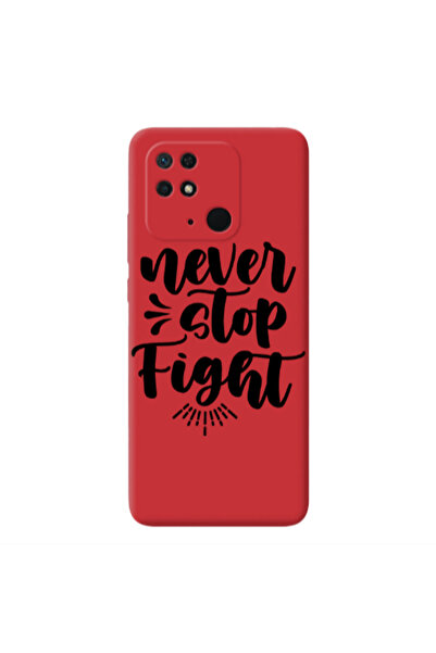 Other Xiaomi Redmi 10C Never stop fight Red Colored Silicone TPU Θήκη