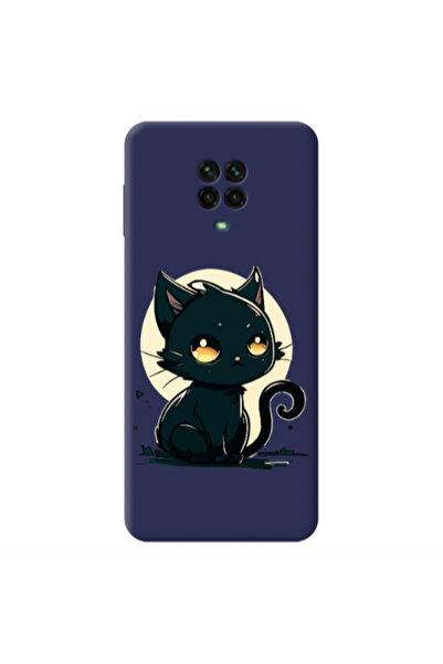 Other Xiaomi Redmi Note 9 Pro Black Cat Dark blue Colored Silicone TPU Θήκη
