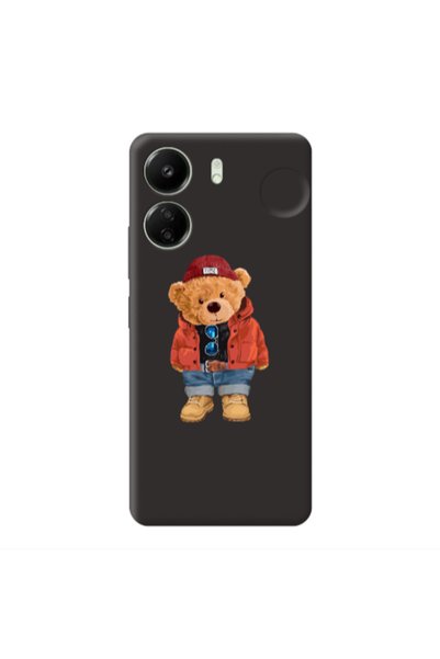 Other Xiaomi Redmi 13C Bear in a hat Black Colored Silicone TPU Θήκη