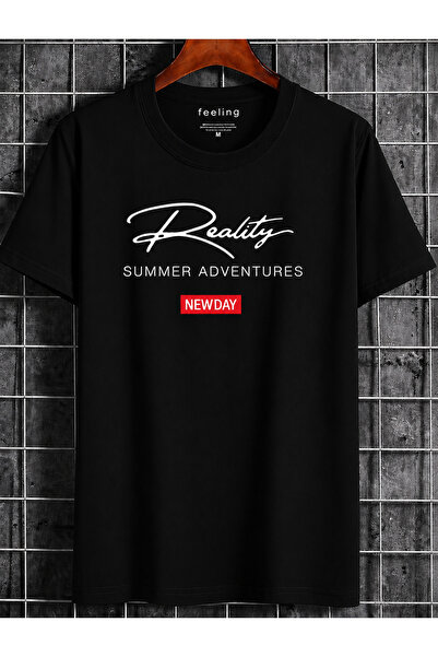 MARKATEM FEELING Ανδρικό T-shirt σε γκρι ανθρακί χρώμα, Premium Basic, με λαι...