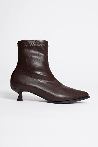 Mulini Women's Bitter Brown Heeled Boots Tr23Mk01B