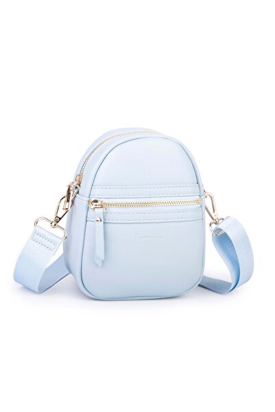 Nas Bag Kadın Mini Telefonluk Postacı Çantası (en : 14 cm ; boy: 18 cm ) Mavi