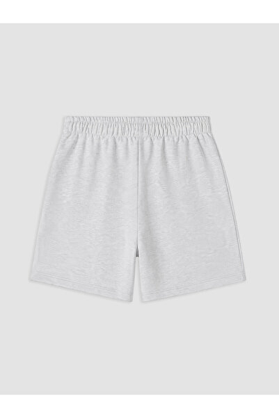 LC Waikiki Two Mt Shop Quality Lcw Kids Gray Elastic Waist Girls' Shorts