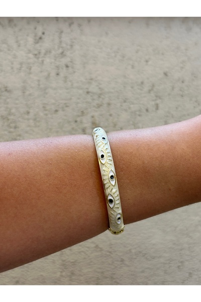 lavanderopa Colorful Steel Bracelet with Evil Eye Detail