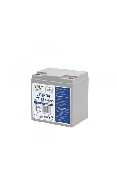 VOLT POLSKA LiFePO4 БАТЕРИЯ 12.8V 24Ah (20A) + BMS БЕЗ ПОДДЪРЖАНЕ