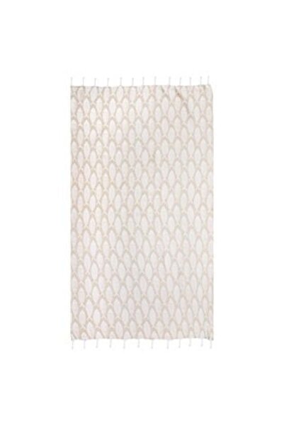 Jumbo Prosop de plajă Hamam bej cu model de pești 180 x 100 cm