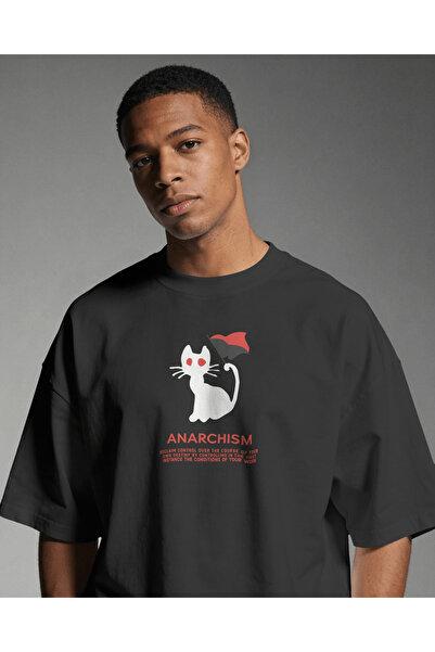 buzagi tasarım ürünleri Anarchism Cat Unisex Regular T-Shirt