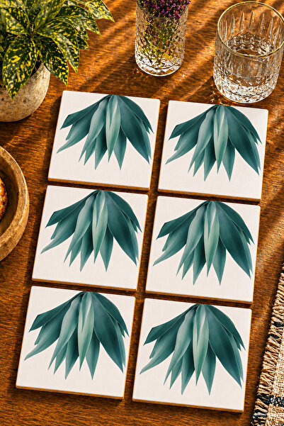 JHAAR Leaf Patterned Bohemian Modern Set of 6 Coasters - Uv Printing Mdf - 10...