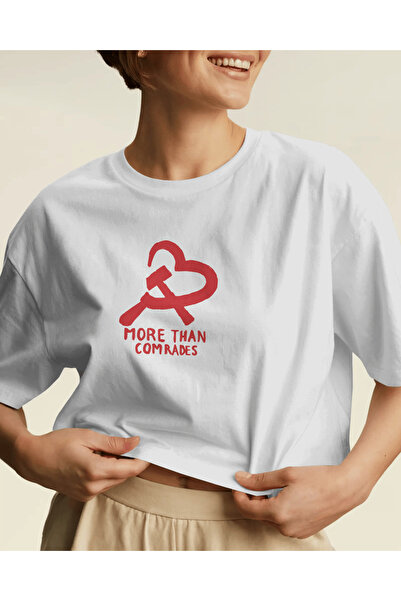 buzagi tasarım ürünleri More Than Comrades Unisex White Regular T-Shirt