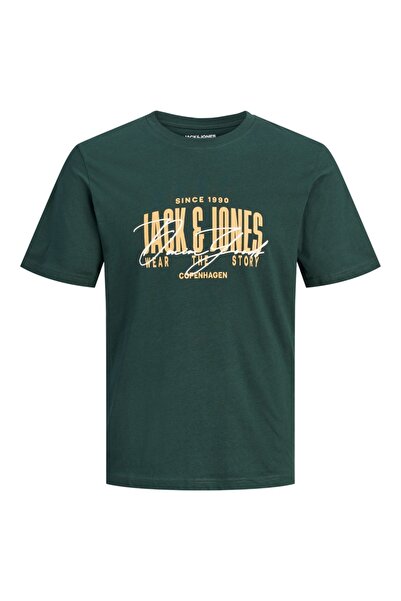 Jack & Jones Tricou cu guler rotund pentru băieți, din bumbac, croială normală