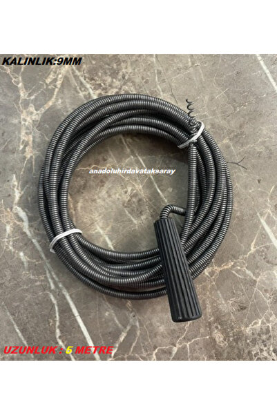 DMR 9MM KALIN ÇELİK LAVABO WC AÇICI TEL BANYO BORUSU GİDER AÇMA TELİ 5MT KLAVUZ