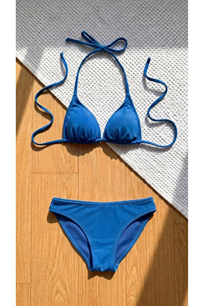 mantis Kadın Mavi İpli Bağlamalı Bikini Takım
