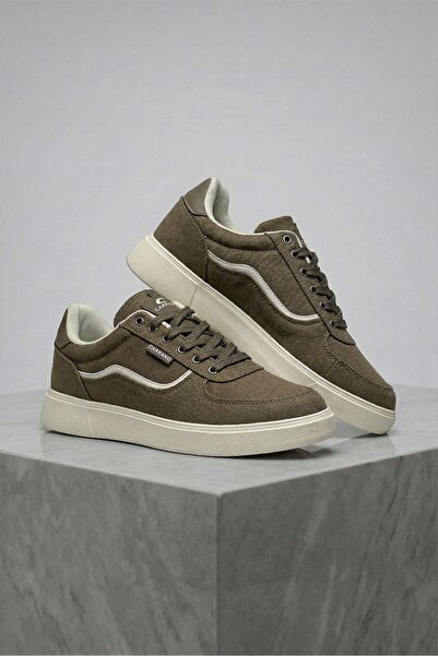 GT Ayakkabı 6.5 cm Height Increasing Hidden Heel Brown Linen Men's Sports Sho...