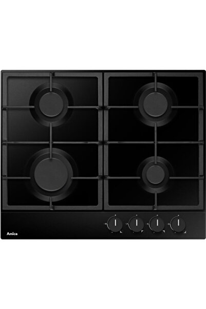 AMICA Газов котлон PGA6100APB, черен, 4 зони за готвене, стъкло
