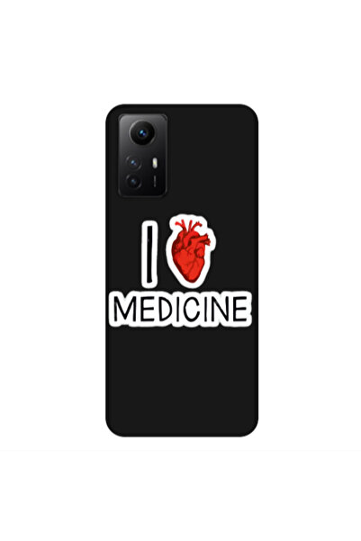Other Xiaomi Redmi Note 12s I Love Medicin Black Colored Silicone TPU Θήκη