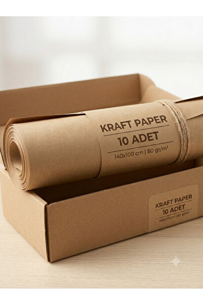 140x100 cm Kraft Kağıdı 10'lu Paket - 80 gr/m² Büyük Boy Ambalaj, Çeyiz, Paketleme ve Çizim Kağıdı