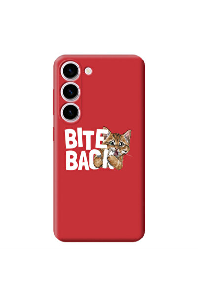 Other Samsung S23 Plus bitte back cat Red Colored Silicone TPU Θήκη