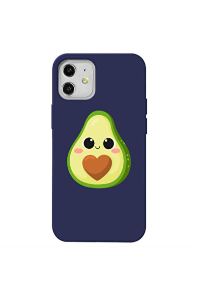Other Apple iPhone 12 Baby avocado Dark blue Colored Silicone TPU Θήκη