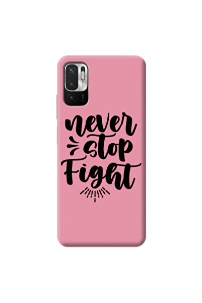 Other Xiaomi Redmi Note 10 Pro 5G Never stop fight Pink Colored Silicone TPU ...
