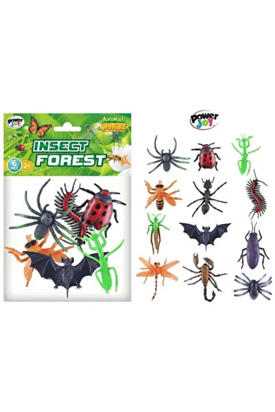 Power Joy Animal Worldz Insects 4 Inches 6 Pieces