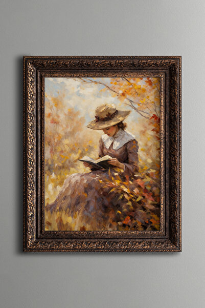 epiqart امرأة تقرأ كتابًا - لوحة بنمط عتيق - نموذج سميك