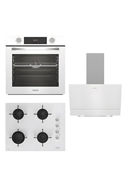 Altus ALA 322 W Fırın 159 DW Ocak 510 HW Davlumbaz Beyaz Ankastre Set