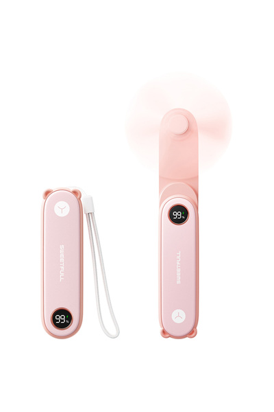 Choice7 Pink Portable Handheld Fan 1500mAh Battery Capacity USB-rechargeable ...