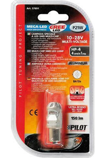 Lampa Λάμπες Αυτοκινήτου Mega-Led HP-4 10-28V P21W-BA15S-1156 LED Κόκκινο 30V...