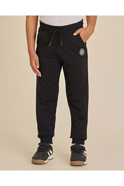 REDTAG Boys Black Active Track Pants